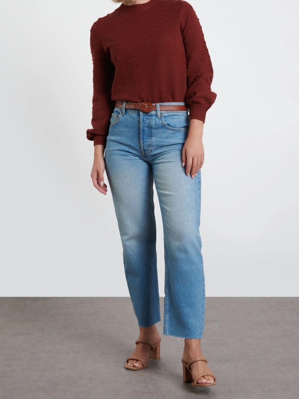 Boyish Light Blue Straight-Leg Jeans size 23 raw hem cotton blend